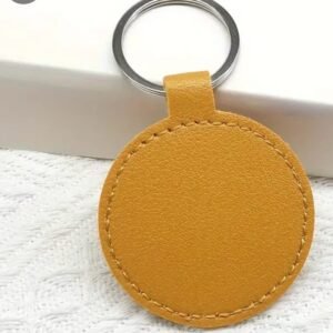 llavero cuero amarillo